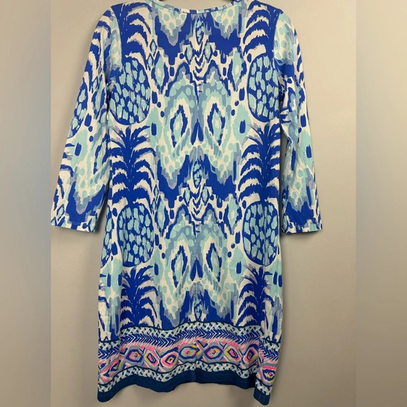 Lily Pulitzer Beacon Dress Pima Cotton Tropical Call Me Serene size Small - Picture 4 of 8